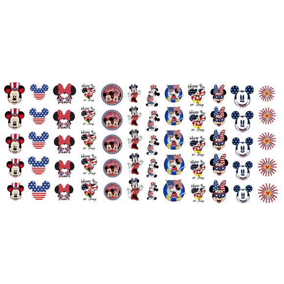 Mickey Mouse 💌BO/GO$6🇺🇸 USA Mickey Patriotic Nail Decals - Picture 2 of 4